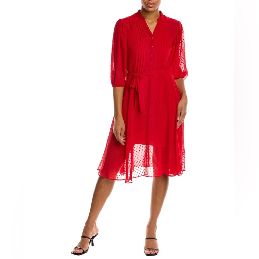 Nanette Lepore Womens Nanette Swiss Dot Shirt Dress